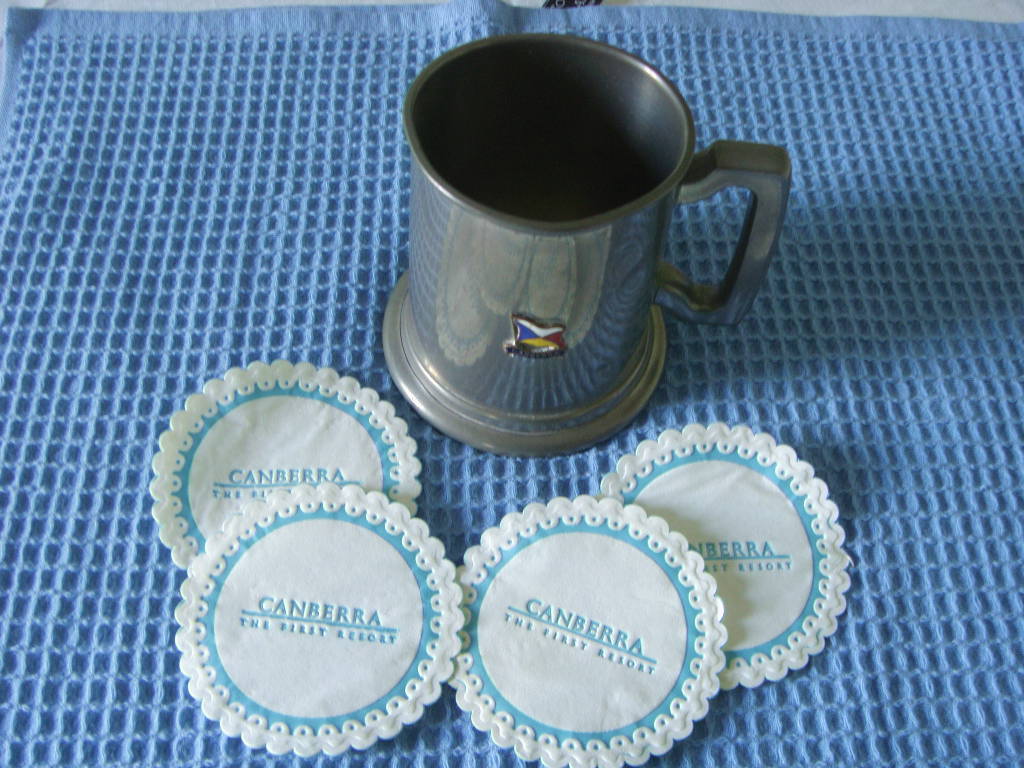 EARLY PEWTER TANKARD FROM THE P&O VESSEL THE SS CANBERRA